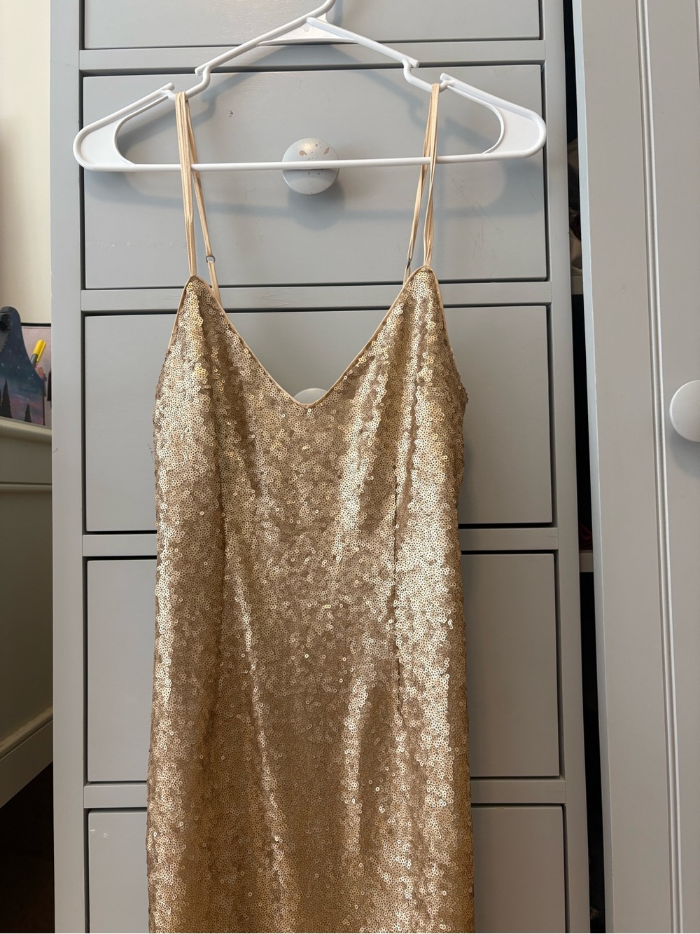 Abercrombie & Fitch Gold Sequin Cami Dress